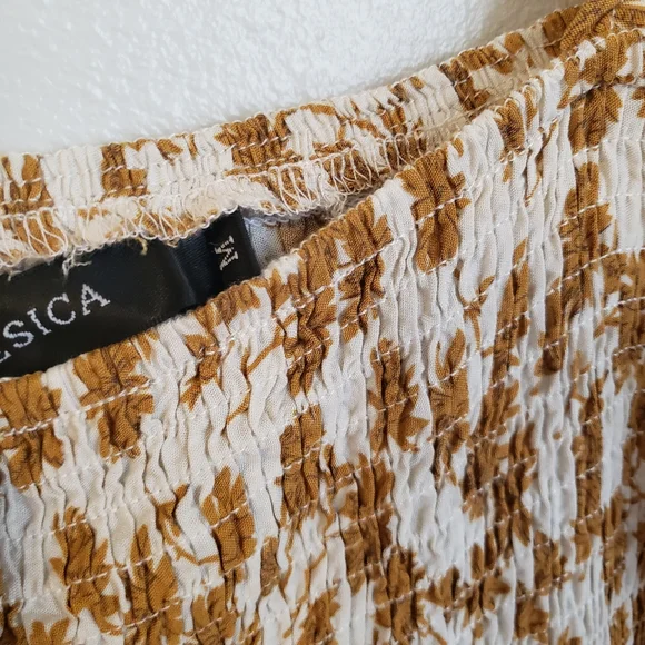 Zesica - Floral Ruched Bodice Puff Sleeve Square Neckline Maxi Dress - Picture 5 of 5